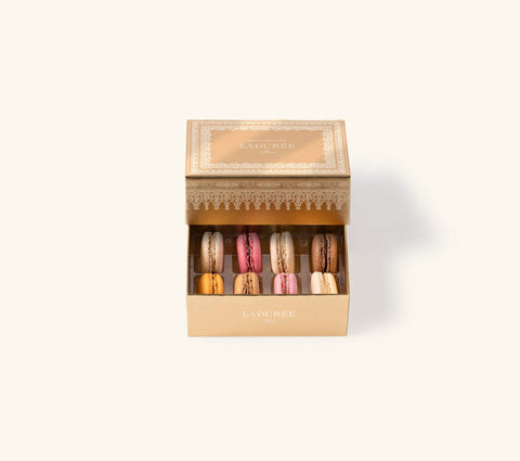 Coffret de 8 macarons de Noël "Napoléon" - Or